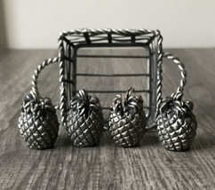 Vintage Pineapple￼ Pewter Silver Tone Name Card Place Holders Tea Party Coffee - £15.18 GBP