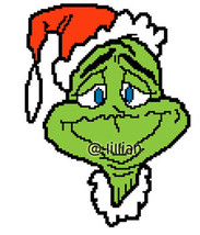 new DR SEUSS GRINCH CHRISTMAS POTRAIT Counted Cross Stitch PATTERN Chart - $2.92