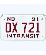 1991 United States North Dakota INTRANSIT Special License Plate DX 721 - £14.82 GBP