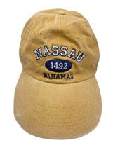 Nassau Bahamas Hat Cap Strap Back Adult Mens Womens Mustard Yellow Cotto... - £22.02 GBP