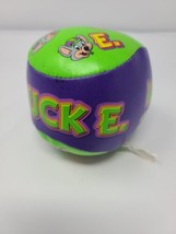 Chuck E Cheese Small Soft Ball Mouse Stuffed Toy 4&quot; Purple Green Yellow - $9.85