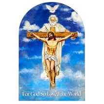 Holy Trinity Arched Desk Stand Father Son Holy Spirit with Laminated Prayer Card - £9.43 GBP
