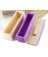Rectangular Silicone Soap Mold Wooden Box DIY Handmade Craft Cake Loaf M... - £20.31 GBP