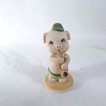 Pig Playing Sax Figurine Ceramic Flambro Taiwan - $19.80