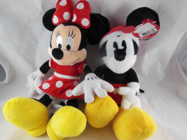 DISNEY Park Minnie Mouse + Gallerie Mickey MouseChristmas 12&quot; + ears Plu... - $23.75
