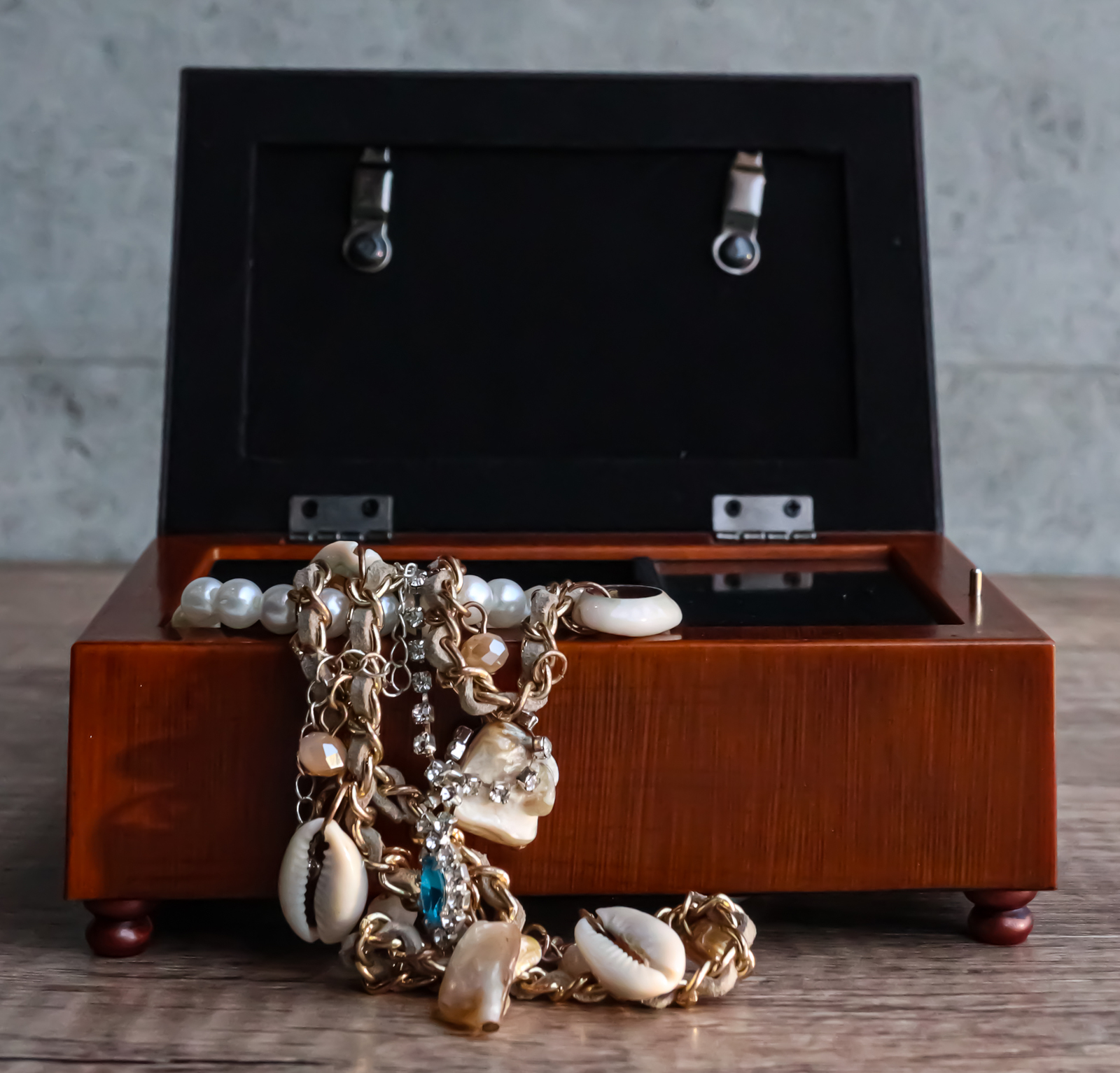 Happy Fiftieth 50th Anniversary Polished Burlwood With Trinket Wind Up Music Box Item image 8