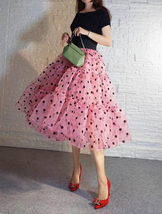 Emerald Green Polka Dot Tulle Skirt Outfit Women A-line Plus Size Tulle Skirts image 6