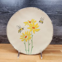 Spring Daisy with Bee&#39;s Floral Serving Salad Plate Embossed by Blue Sky 8&quot; - £9.68 GBP