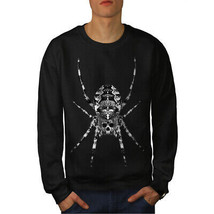 Wellcoda Spider Skull Face Mens Sweatshirt, Death Casual Pullover Jumper - £23.86 GBP+