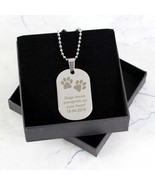 Dog Memorial Personalised PawPrints Stainless Steel Dog Tag Necklace Dog... - £16.01 GBP