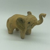 Vintage Brown Standing Elephant Ceramic Resin Folk Art Figurine 3.5&quot; Sta... - $14.00