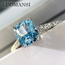 1.5 Carat Light Sapphire Diamond Ring Super Flash Jewelry S925 Sterling Silver S - £71.16 GBP
