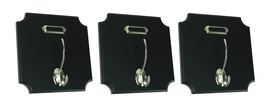 Classic Black and Silver Square Wall Hook Set of 3 - £12.39 GBP