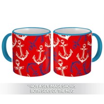 Ship Anchor : Gift Mug Marine Pattern Nautical Fabric Home Decor Fathers Day Sai - £12.81 GBP