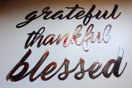 Grateful Thankful Blessed Metal Wall Art Words Copper/Bronze Plated - £53.03 GBP