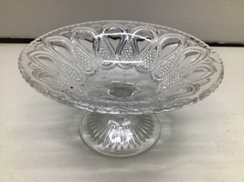 Glass Crystal wave Pedestal Compote Bowl Display Dish 3.5 in - $14.85