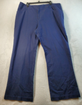 Focus Pants Womens Size 20W Blue Cotton 5-Pockets Design Flat Front Straight Leg - £12.33 GBP