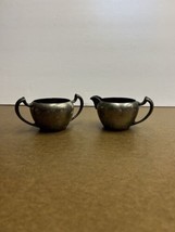 Vintage Silver Plated Sugar Bowl And Creamer Set - No Lid - $19.12