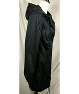 “&amp;” AND ORGANIC COTTON Long Black Jacket Sz6 Small Zip Front Hooded Coat... - £86.80 GBP