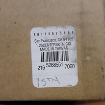 Pottery Barn Cast Iron Curtain Center Bracket nickle 1.25&quot; Diameter new in box - £15.82 GBP