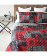 Your Lifestyle Red Forest King Quilt Set - £91.90 GBP
