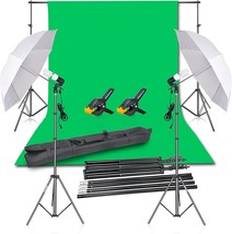 Emart Photography Backdrop Continuous Umbrella Studio Lighting Kit, Muslin - £107.44 GBP