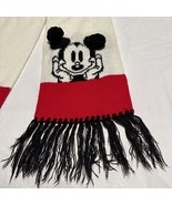 Vintage 70s Knitted Fringe Scarf Garon Knitting Mills Mickey Mouse Disne... - $565.57 MXN