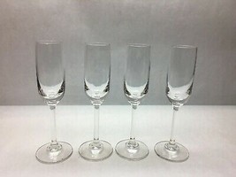 VINTAGE Set of 4 PLAIN DESIGN Champagne FLUTES Pressed THICK Stem DESIGN - £23.92 GBP