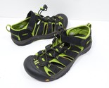Keen Newport H2 Big Kids Sport Sandals Shoes Black/ Lime Green Sz 5 EUR 38 - £21.38 GBP