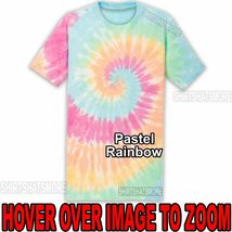 Mens Tie Dye T-Shirt Pastel Rainbow Spiral Design S-XL 2XL 3XL 4XL Tye Died NEW - £11.05 GBP+