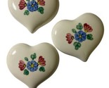 Home Interior Ceramic Rosebud Painted Hearts Wall Decor 3 inch Lot of 3 ... - £12.46 GBP