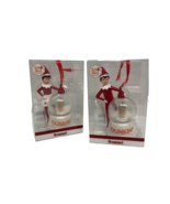 2023 Dunkin Ornaments Elf On The Shelf Girl and Boy Snow Globe Ice Coffee - £48.15 GBP