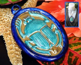Vintage Scarab Beetle Proof Pendant Nouveau Bleus New Orleans Egyptian - £63.90 GBP