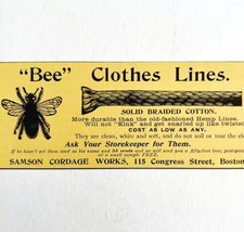 Bee Clothes Lines 1894 Advertisement Victorian Samson Cordage Boston 5 A... - $14.99