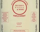 Peyton&#39;s Pizza &amp; More Menu Wears Valley Tennessee 1999  - £14.09 GBP