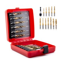 Titanium Combination Drill And Tap Bits Set With Quick Change Adapter, 13 Pc - $42.99