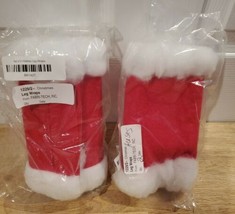 SET OF 4 HORSE OR PONY LEG WRAPS RED &amp; WHITE FOR CHRISTMAS SANTA HOLIDAY  - $28.93