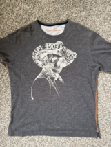 Robert Graham Men's Graphic Skull T-shirt 100%Cotton Size M Gray Pre-owned - $17.82