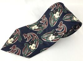 Disney Mickey Mouse blue paisley men's polyester tie Red Blue White Black - $9.86