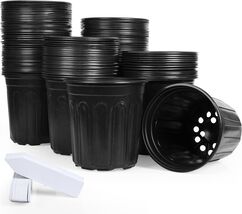 Versatile 1 Gallon Nursery Pots Set with Labels - 100 Lightweight Contai... - $84.10