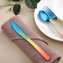24 Blue Yellow Red Ombre Designer Disposable Plastic Knives Party Tableware Home - £6.63 GBP