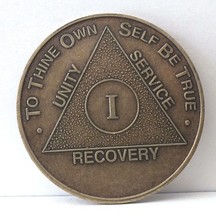 Alcoholic 1 Year Recovery 1 Yr Medallion Coin Medal Token  AA Anonymous - Thine - £3.91 GBP
