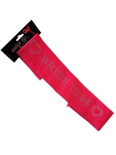Primary image for Crystal Heart Bride to Be Satin Sash Bachelorette Hot Pink