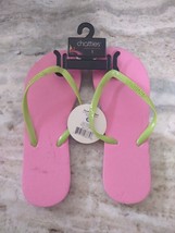 Chatties Size 5/6 Flip Flops Pink And Green - £7.81 GBP