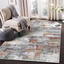 Washable Rug Ultra Soft Area Rug 4x6 Non Slip Abstract Rug Foldable - £52.49 GBP