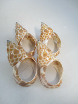Natural Shell Napkin Rings Set of 4 Brown Speckled Beach Sea Ocean Decor - £4.74 GBP