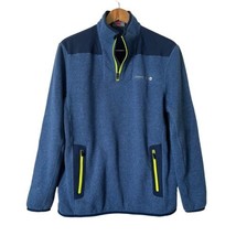 Vineyard Vines Men&#39;s Shep Quarter Zip Fleece Sweater Blue Pullover Size M - £35.30 GBP