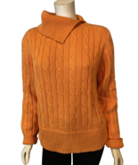 Liz Claiborne Sport Orange Cable Knit Long Sleeve Cowl Neck Sweater Sz L - $16.93 CAD