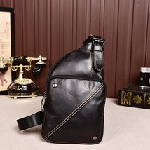 New men&#39;s genuine leather chest bag Men&#39;s Crossbody bag shoulder Messenger bag m - £96.01 GBP