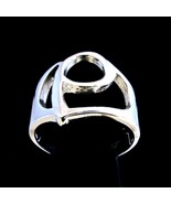 Sterling silver ring initial Rho Greek alphabet letter symbol high polis... - $63.84 CAD